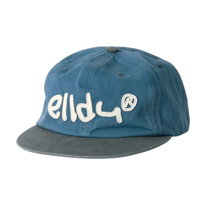elldu®ロゴ刺繍の青いキャップ