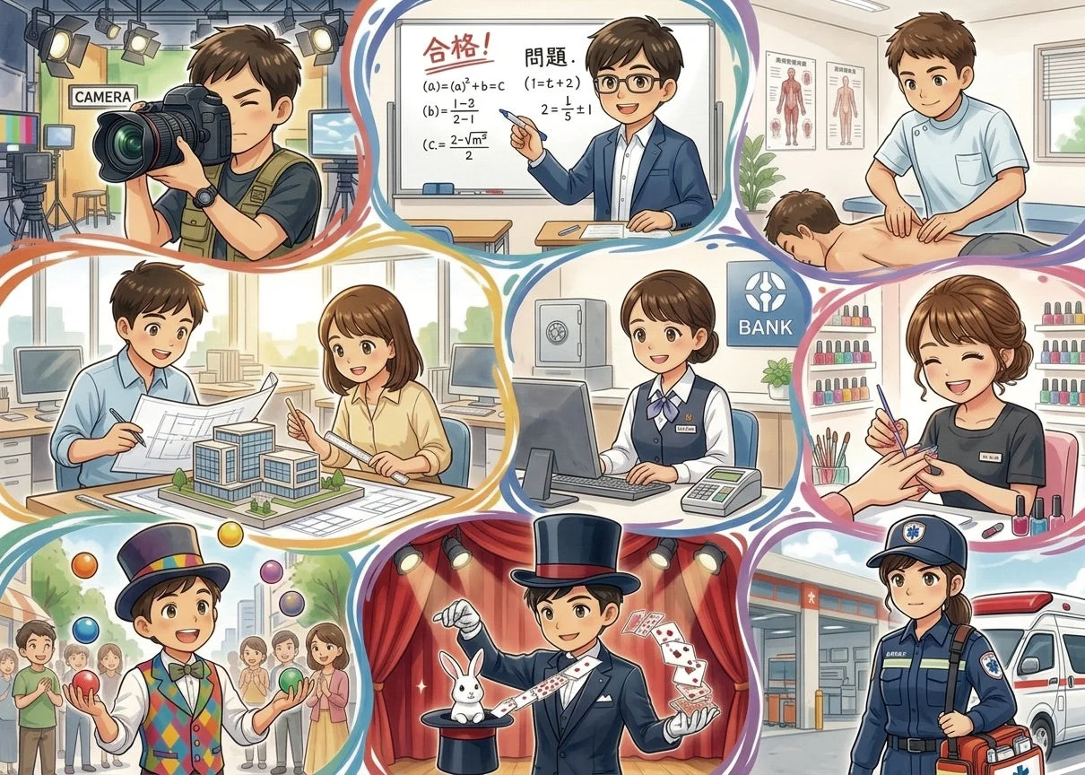 様々な職業の人々