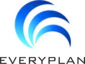 「EVERYPLAN」という文字と、青色の波のような抽象的なデザインが組み合わされたロゴマーク