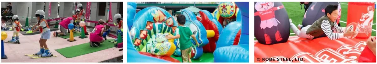 子供たちがスポーツアクティビティを楽しむ様子