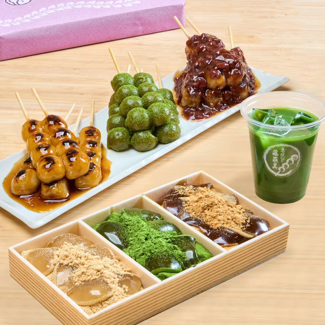 京だんご、わらび餅