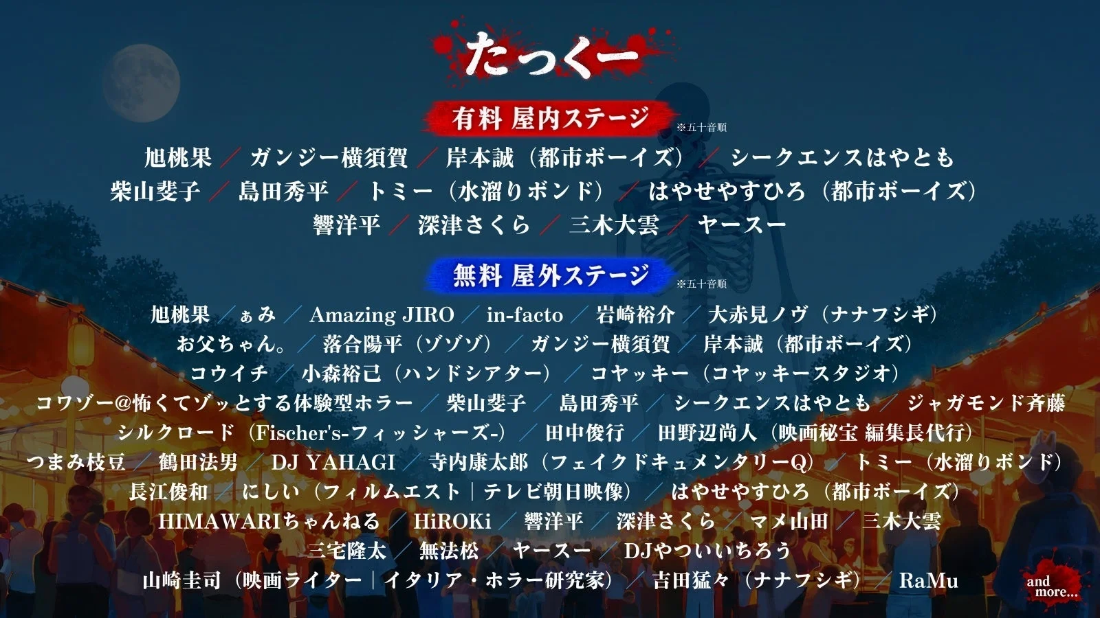 上野ゾク夏祭り出演者リスト