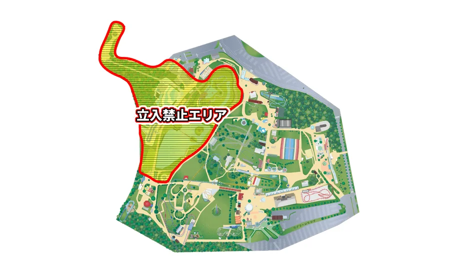 立入禁止エリアを示した地図