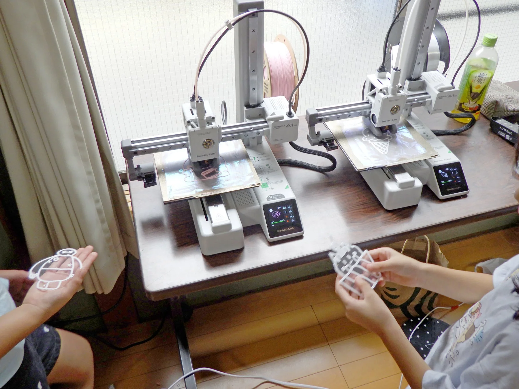 3Dプリンターと子供たちの作品