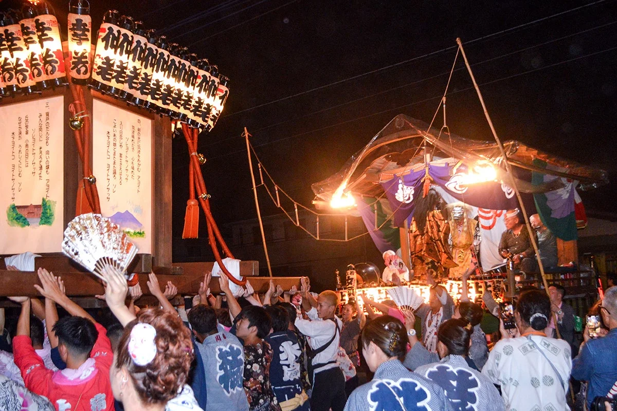 夜の山車と祭り