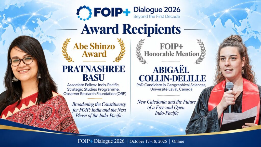 FOIP提唱10周年、32カ国・地域から参加登録「FOIP+対話2026」を開催。第1回「安倍晋三賞」インドの研究者が受賞