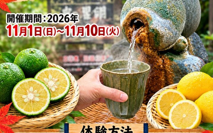 飲む温泉を自分で「味変」 別府・ひょうたん温泉で「源泉カボス&レモン体験」、1杯50円