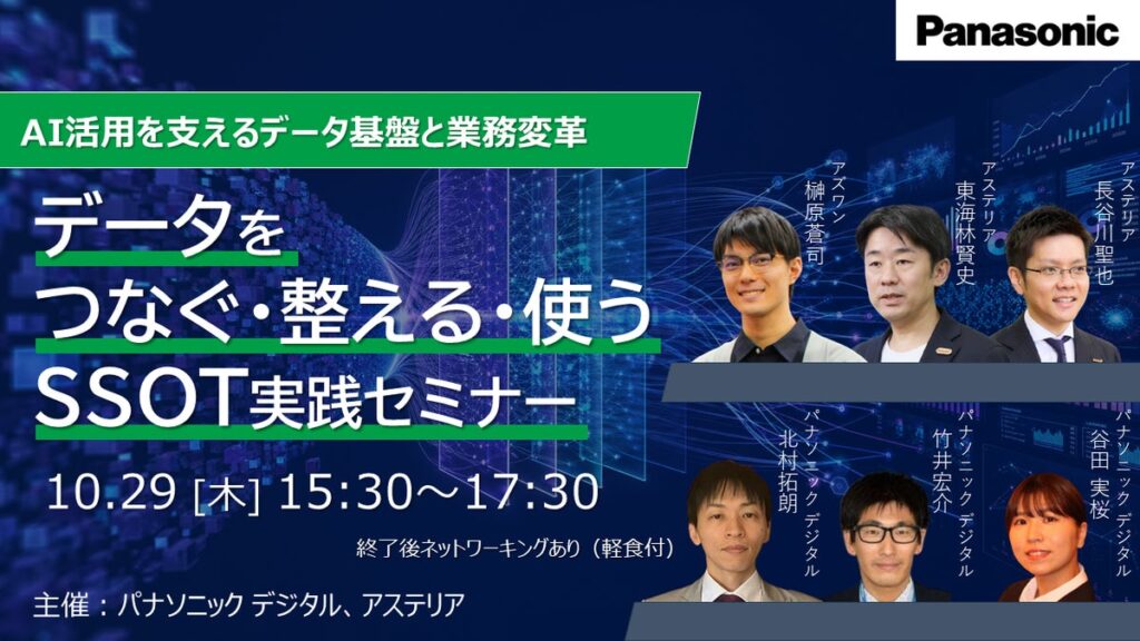 【10/29大阪リアル開催】AI活用を支えるデータ基盤と業務変革～データを「つなぐ・整える・使う」 SSOT実践セミナー～