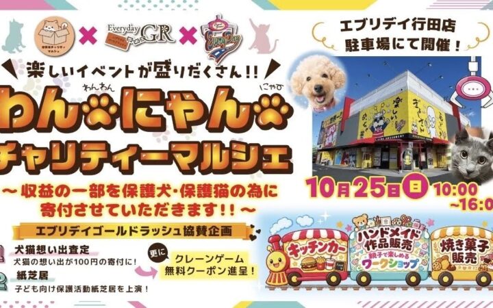 保護犬・保護猫を通じて、子どもたちに「いのちの大切さ」を！エブリデイゴールドラッシュが新たな動物愛護教育をスタート！「わんにゃんチャリティーマルシェ」10月25日開催