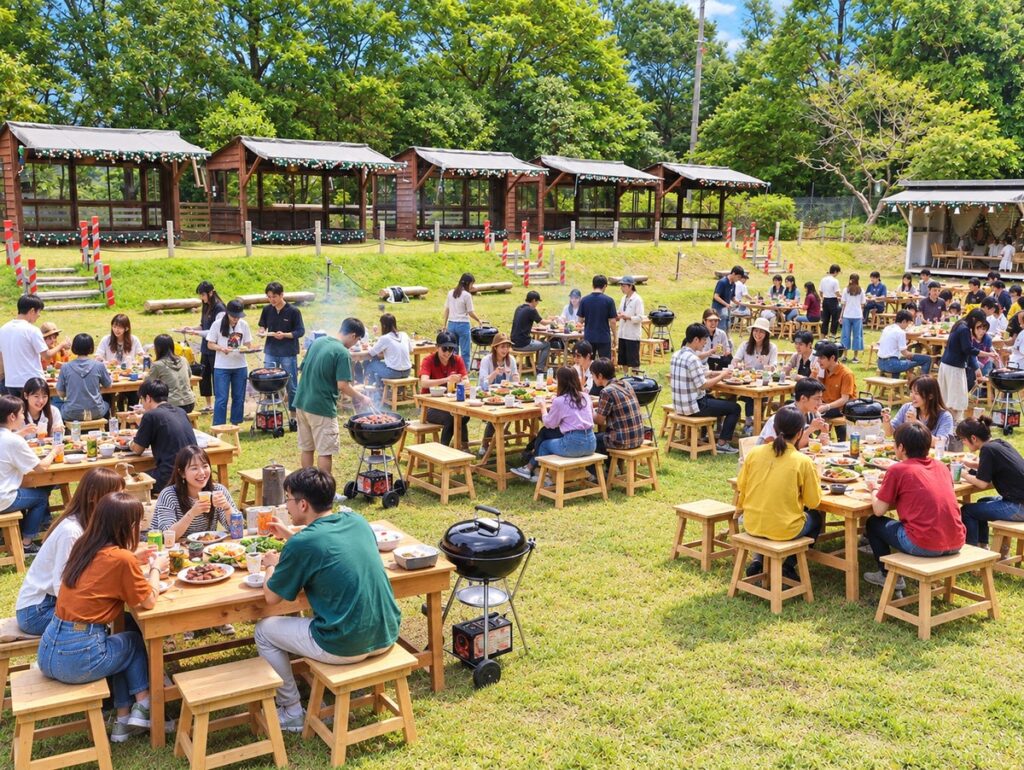 三重県で団体BBQならここ!120名での開催実績、10名以上で幹事1名無料|TREE HOTEL NIKKA 菰野